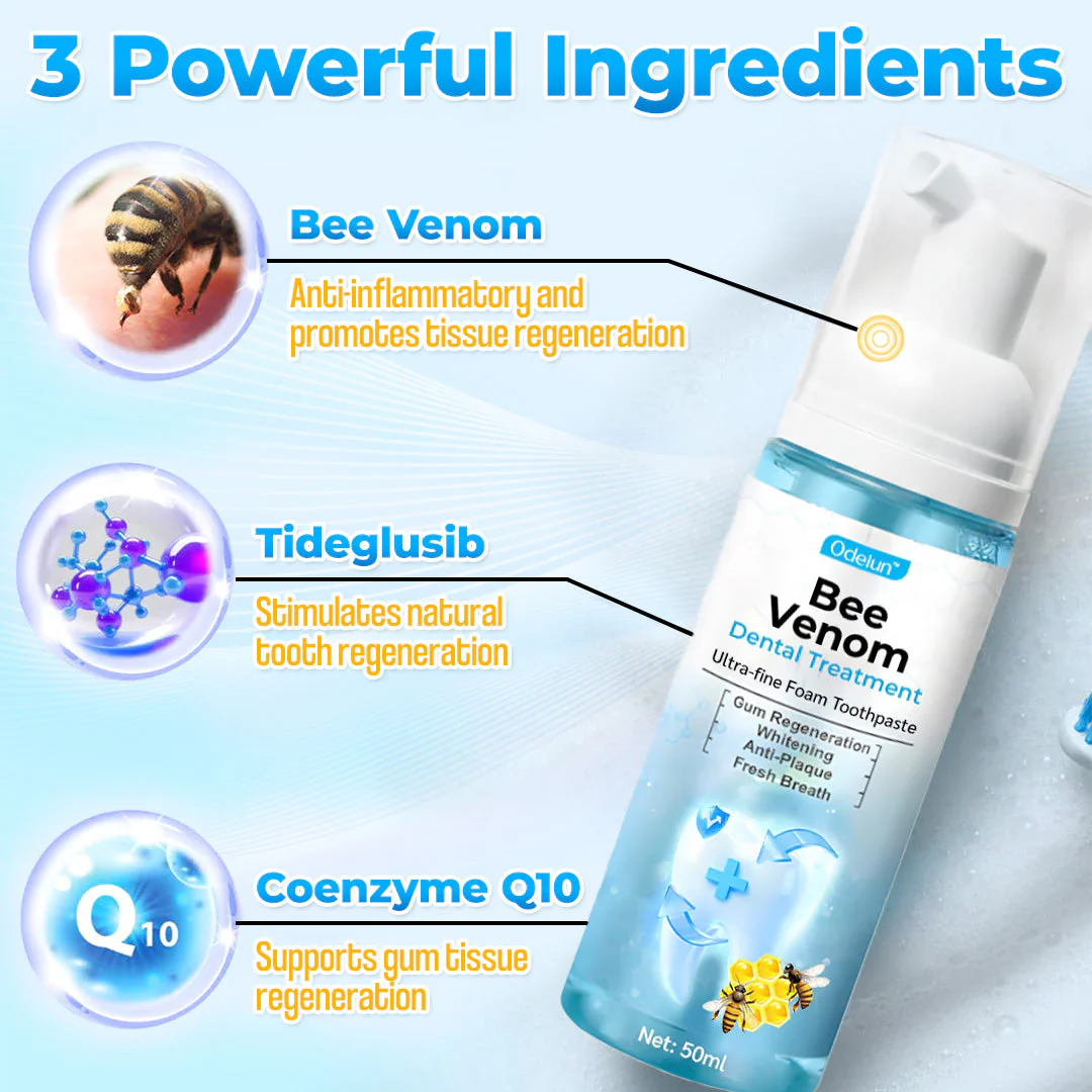 The MicroSmile Gum Restoration Kit - Bee Venom Mousse, Tongue Scraper, and FDA-Approved Healing + 50% OFF - Image 2
