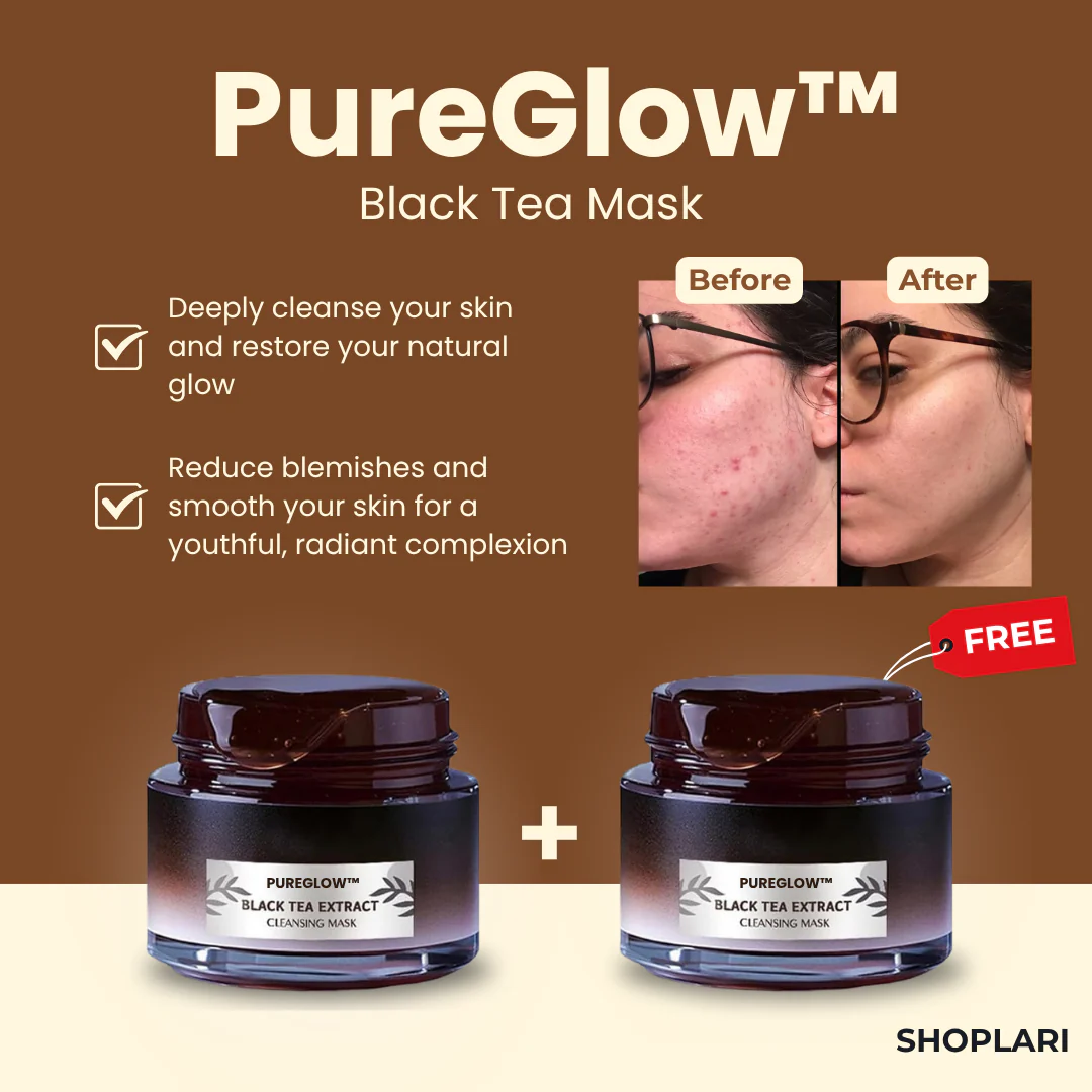 The PureGlow Black Tea Mask - A Total Skin Reset in a Jar + 1+1 FREE