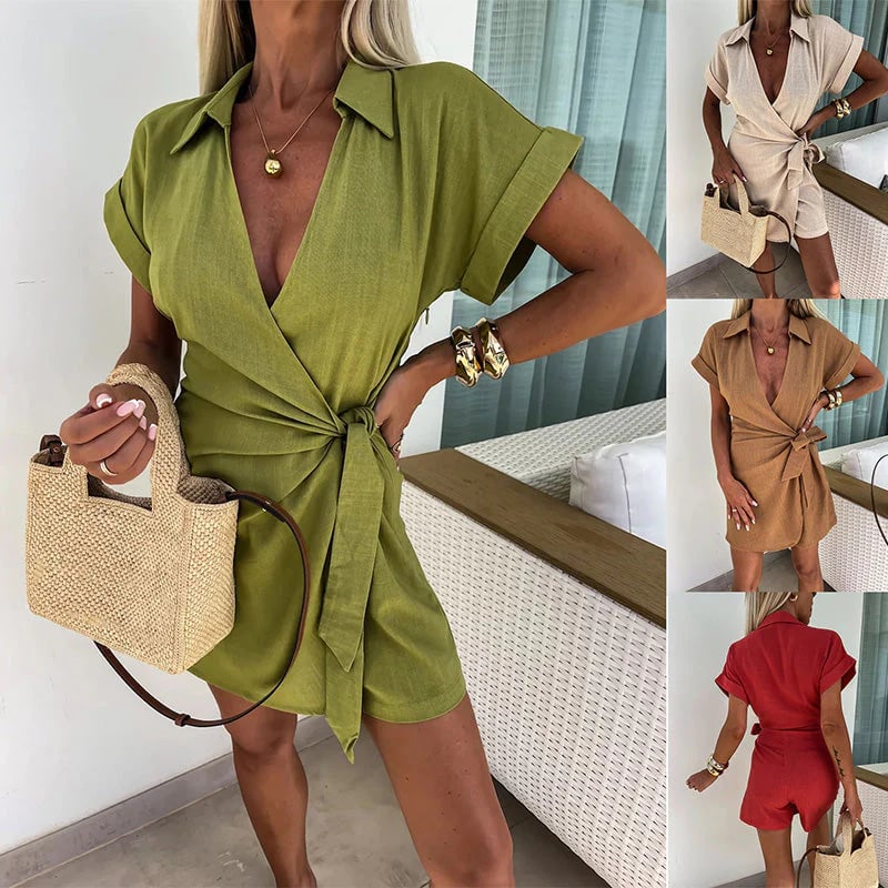 The Riviera V-Neck Romper - Effortless Summer Elegance + 50% OFF - Image 2
