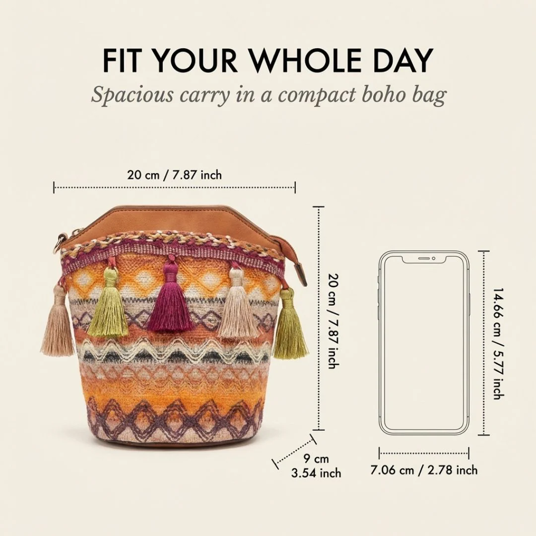 Threadwell™ – Woven Saddle Blanket Boho Tassel Crossbody Bag + 50% OFF - Image 4