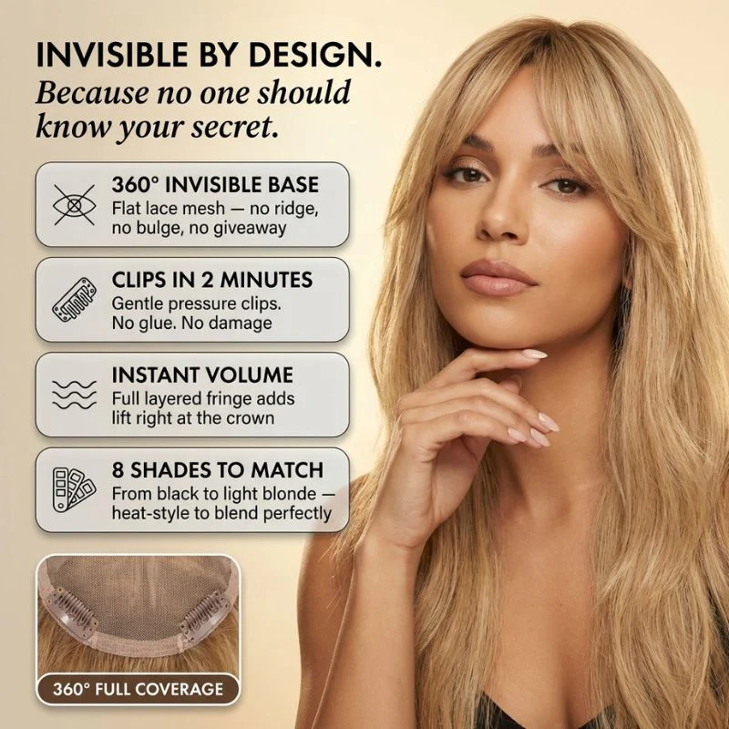 Tresselle™ – Layered Curtain Bangs Hair Topper + 50% OFF - Image 2