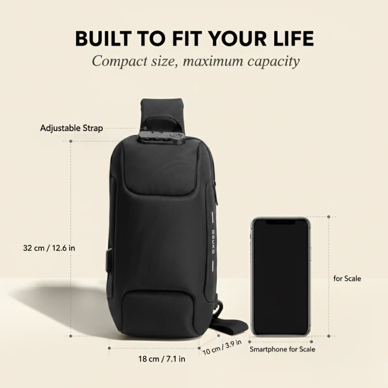 Vaulden™ – Anti-Theft Lockable Crossbody Sling Bag with RFID Protection & USB Charging + 50% OFF - Image 4