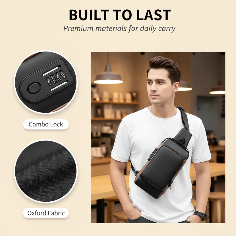 Vaultrek™ – Anti-Theft Lock & USB Charging Waterproof Sling Bag + 50% OFF - Image 3
