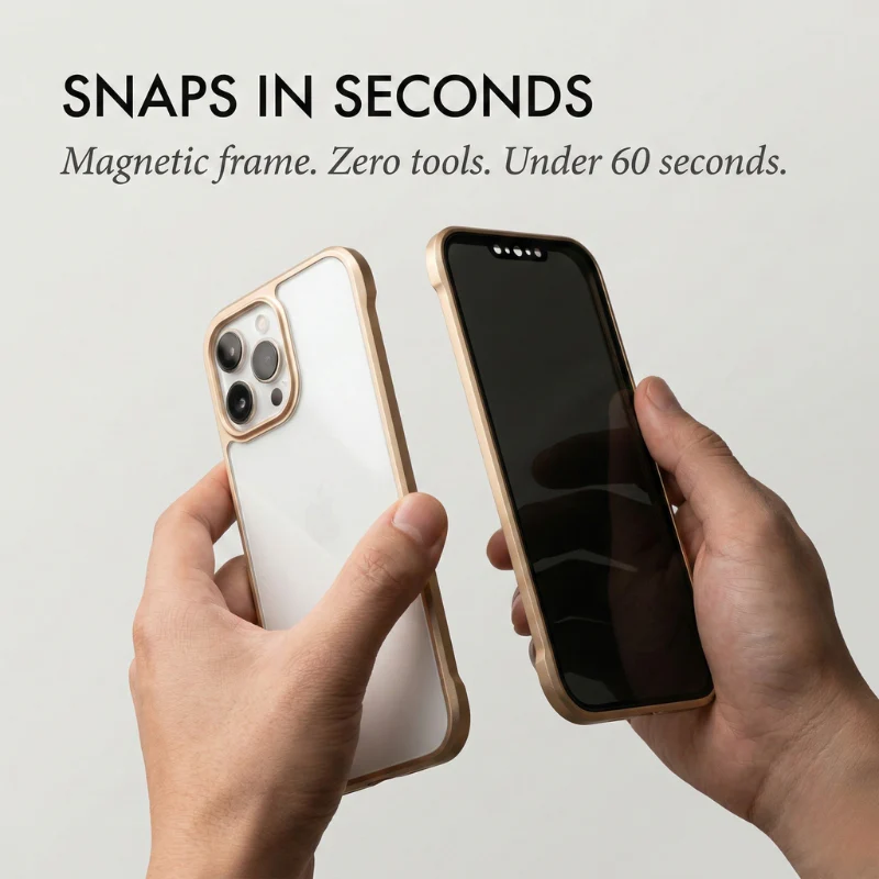 Veilframe™ – Magnetic Privacy Glass iPhone Case with Metal Frame + 50% OFF - Image 2