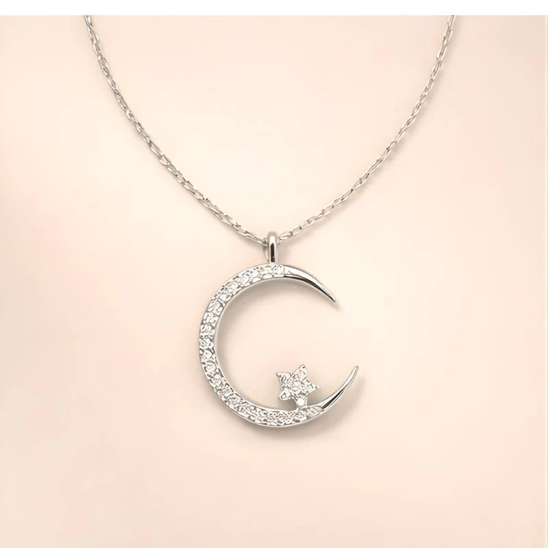 Veilune™ – CZ Crescent Moon & Star Pendant Necklace | Gold & Silver + 1+1 FREE - Image 7