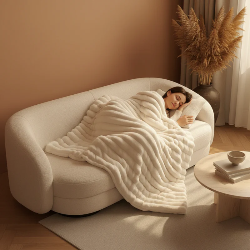 Veluna™ – Ultra-Soft Ribbed Plush Throw Blanket + 50% OFF - Image 2