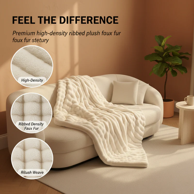 Veluna™ – Ultra-Soft Ribbed Plush Throw Blanket + 50% OFF - Image 4