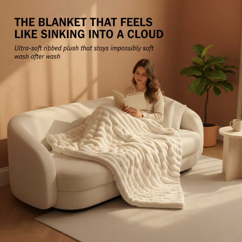 Veluna™ – Ultra-Soft Ribbed Plush Throw Blanket + 50% OFF - Image 5