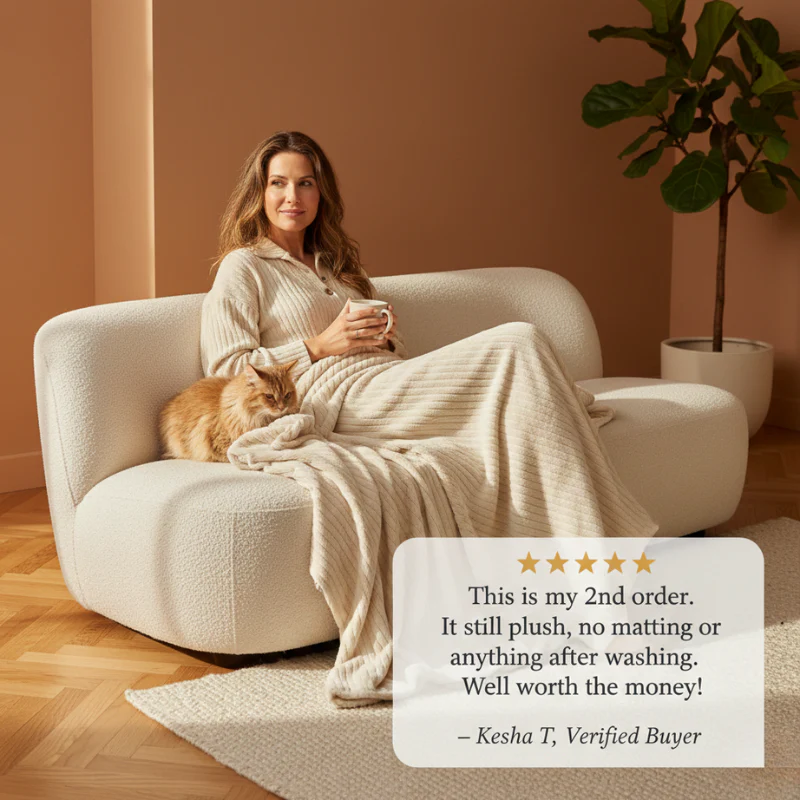 Veluna™ – Ultra-Soft Ribbed Plush Throw Blanket + 50% OFF - Image 8