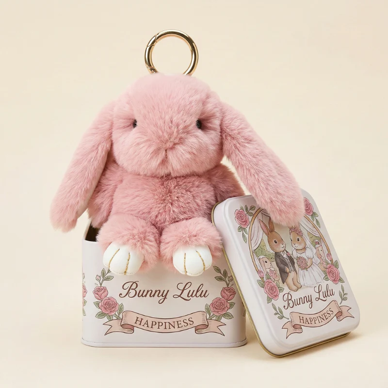 Velupaw™ – Ultra-Soft Plush Bunny Bag Charm Keychain with Gift Tin Box + 50% OFF