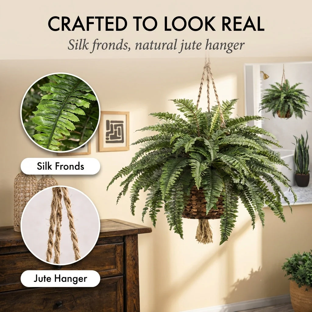 Verdant™ – Lifelike Cascading Fronds, UV-Resistant, Zero Maintenance Hanging Fern Plant + 50% OFF - Image 4