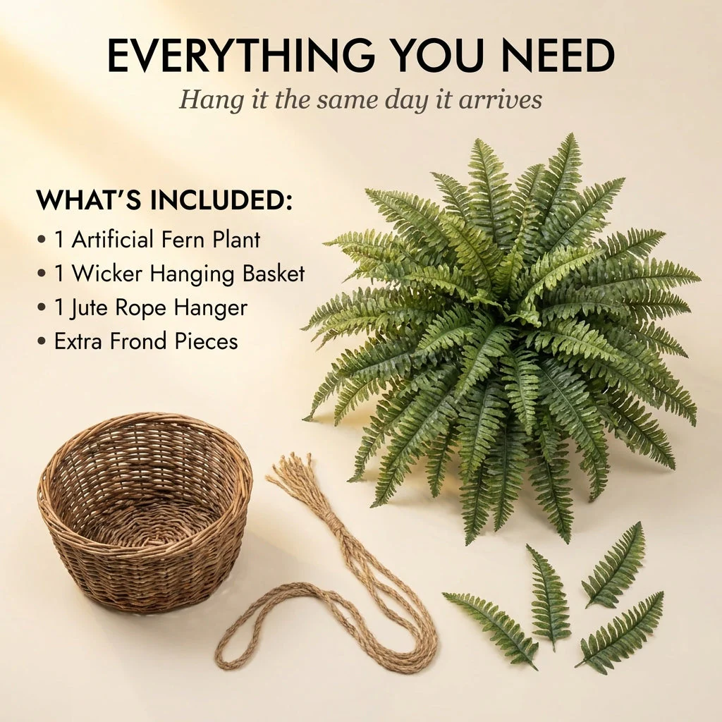 Verdant™ – Lifelike Cascading Fronds, UV-Resistant, Zero Maintenance Hanging Fern Plant + 50% OFF - Image 6