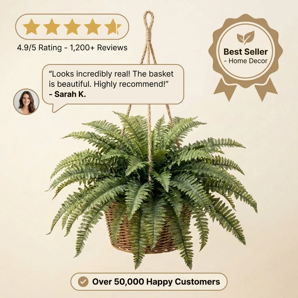 Verdant™ – Lifelike Cascading Fronds, UV-Resistant, Zero Maintenance Hanging Fern Plant + 50% OFF - Image 7
