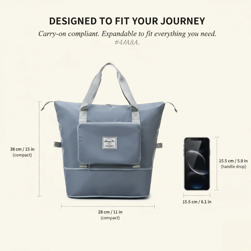Voyara™ – Expandable Waterproof Travel Tote Bag with Wet Compartment + 50% OFF - Image 6