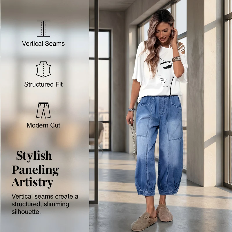 Willowfold™ – High-Waist Elastic Cropped Wide-Leg Jeans + 50% OFF - Image 2