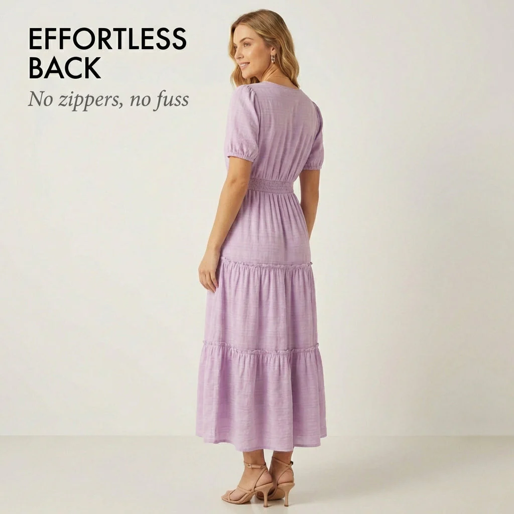 Corsana™ – Tiered Ruffle Lined Maxi Dress with Pockets + 50% OFF - Image 3